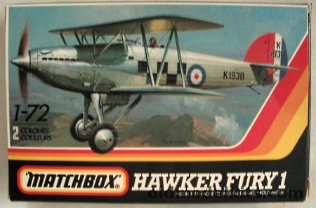 Matchbox 1/72 Hawker Fury I - RAF or Yugoslav, 40001 plastic model kit